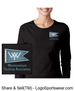 Ladies Cotton Long Sleeve Embroidered Logo Design Zoom